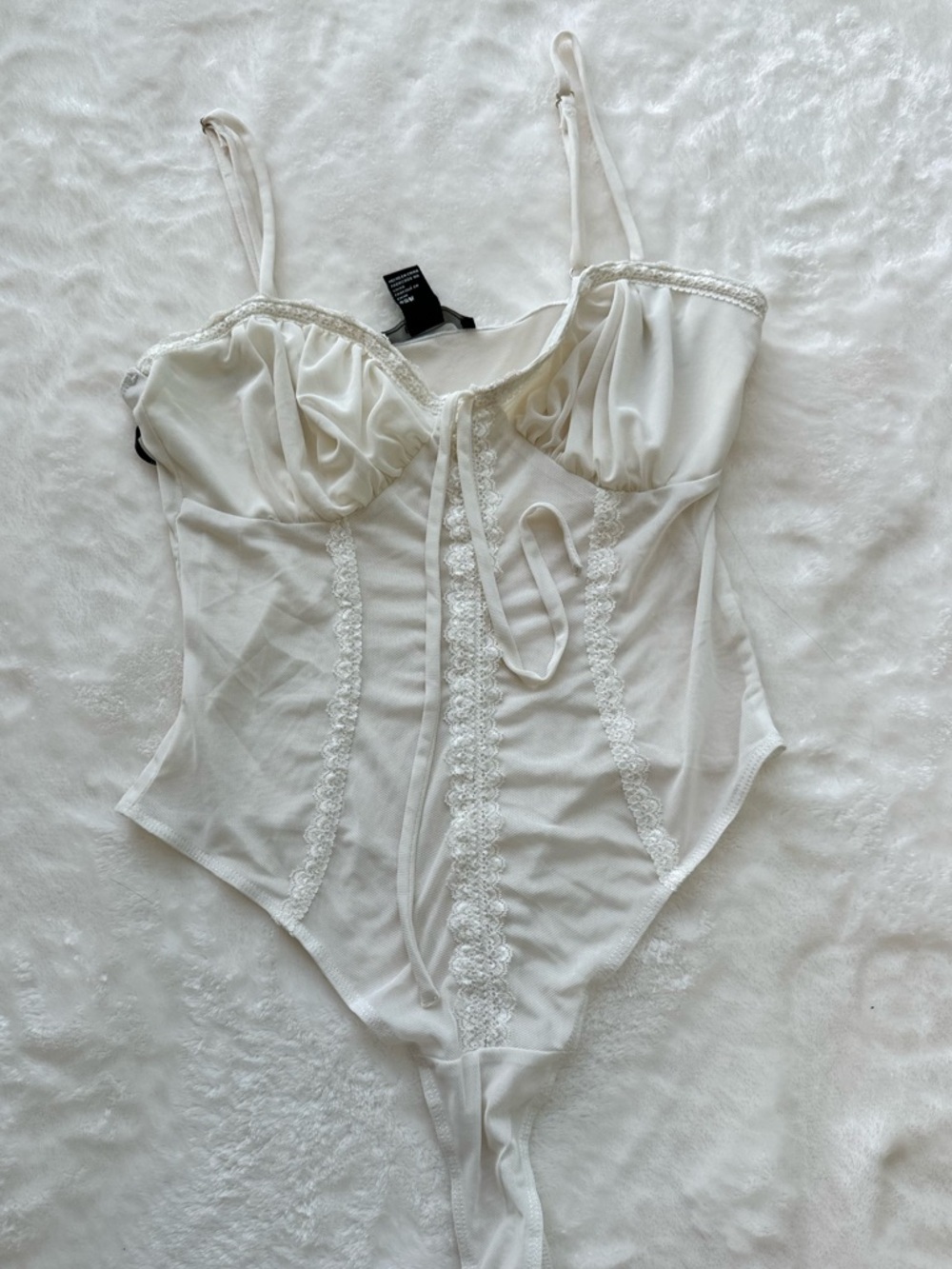 Sheer White Mesh Bodysuit
